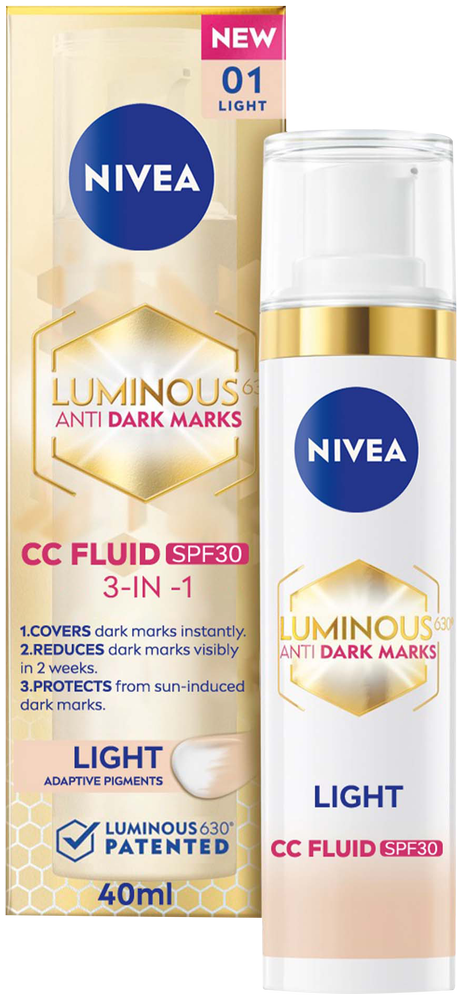 Nivea Luminous630 Light SPF 30 3-in-1 Anti Dark Marks CC Fluid 40ml