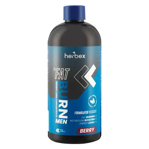 Front of Herbex Fat Burn Constructor for Men Berry weight loss concentrate 400 ml bottle