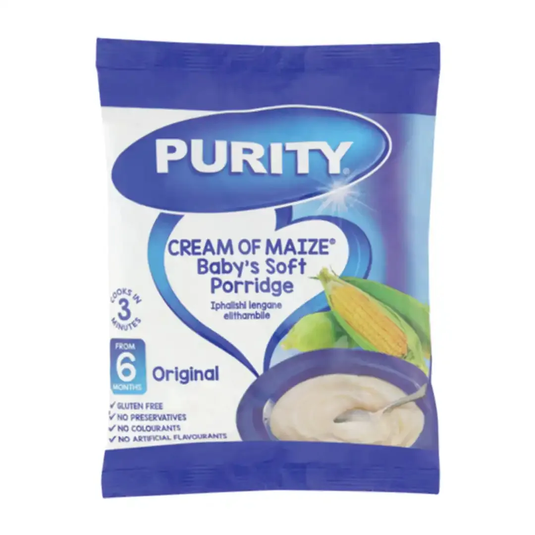 Front of Purity Cream of Maize Original Baby's Soft Porridge, 400g pouch