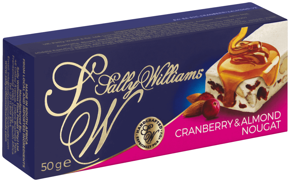 Sally Williams Cranberry & Almond Nougat Bar 50g