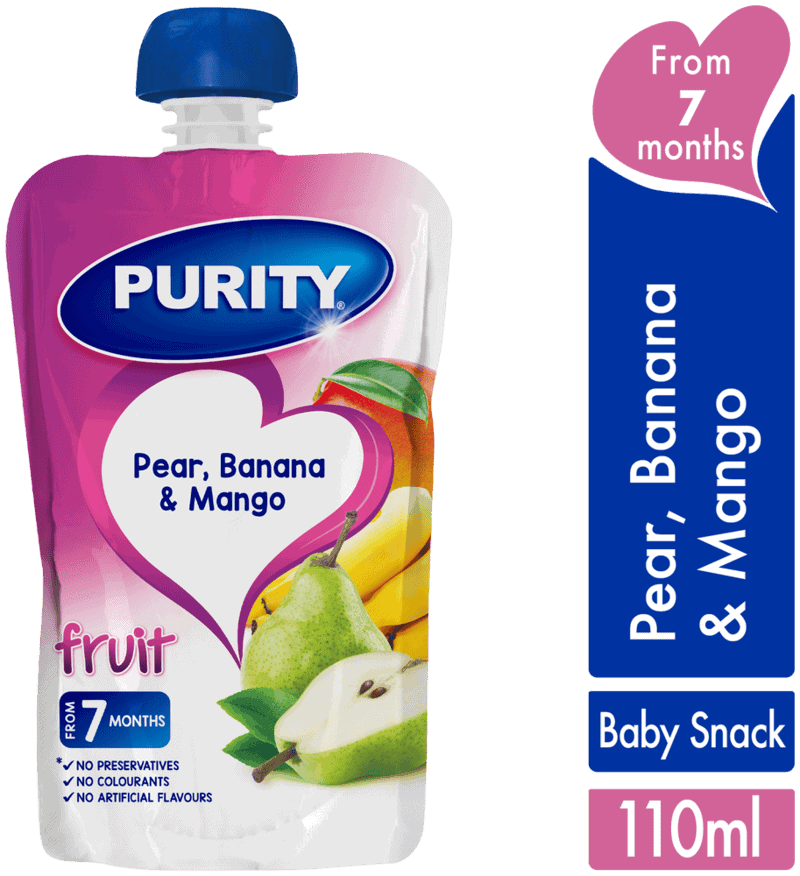 Purity From 7 Months Pear, Banana & Mango Fruit 110ml