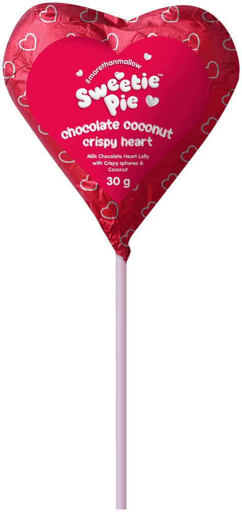 Sweetie Pie Chocolate Coconut Crispy Heart Lolly 30g