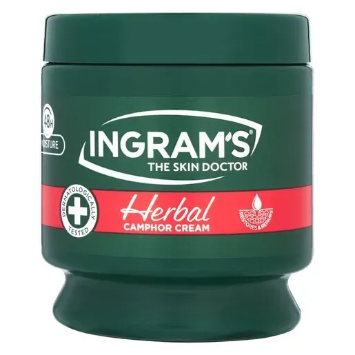 Front of Ingrams Herbal Camphor Cream 300ml jar
