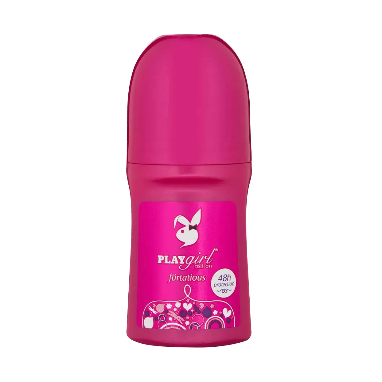 Front of Playgirl Roll On Flirtatious 50ml deodorant bottle