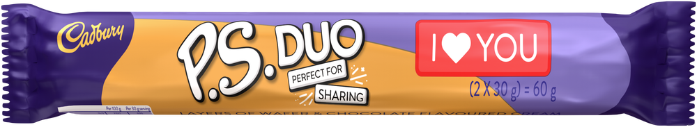 Cadbury P.S. Duo Chocolate Bar 2 x 30g