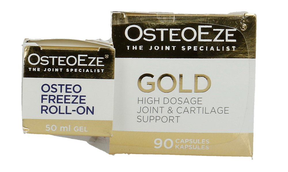 Osteoeze Osteo Freeze Roll-On Gel & Gold Joint Support Capsules 2pk