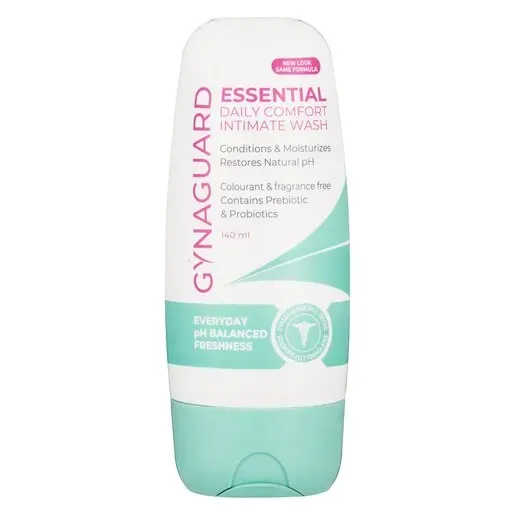 Front of Gynaguard Essential Daily Comfort Intimate Wash 140 ml bottle