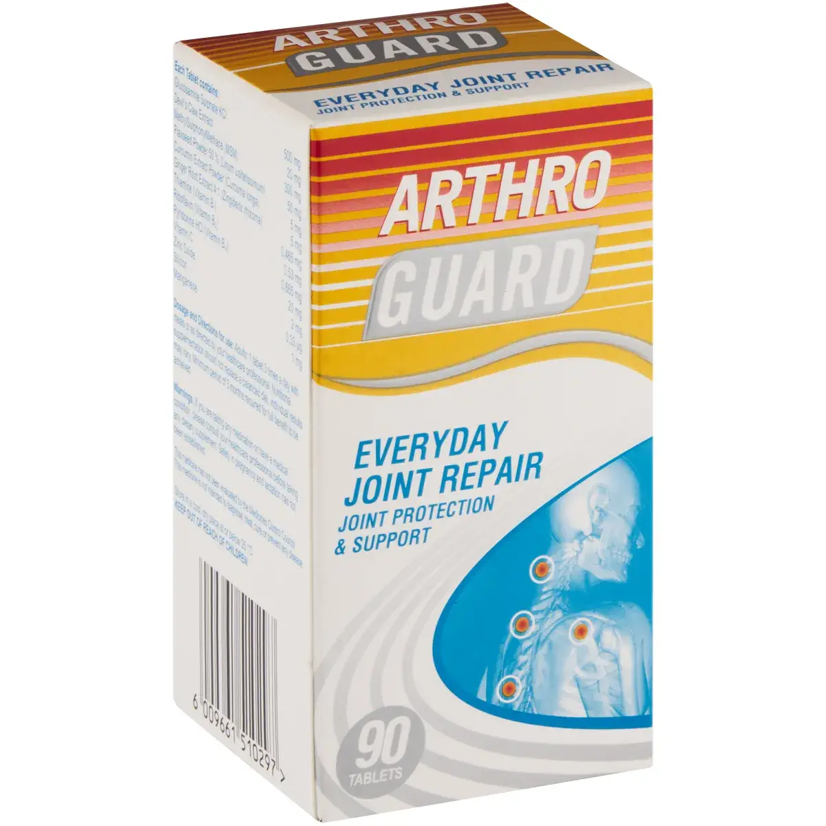 Adcock Ingram ArthroGuard Everyday Joint Repair 90 tablets box, angled view with barcode