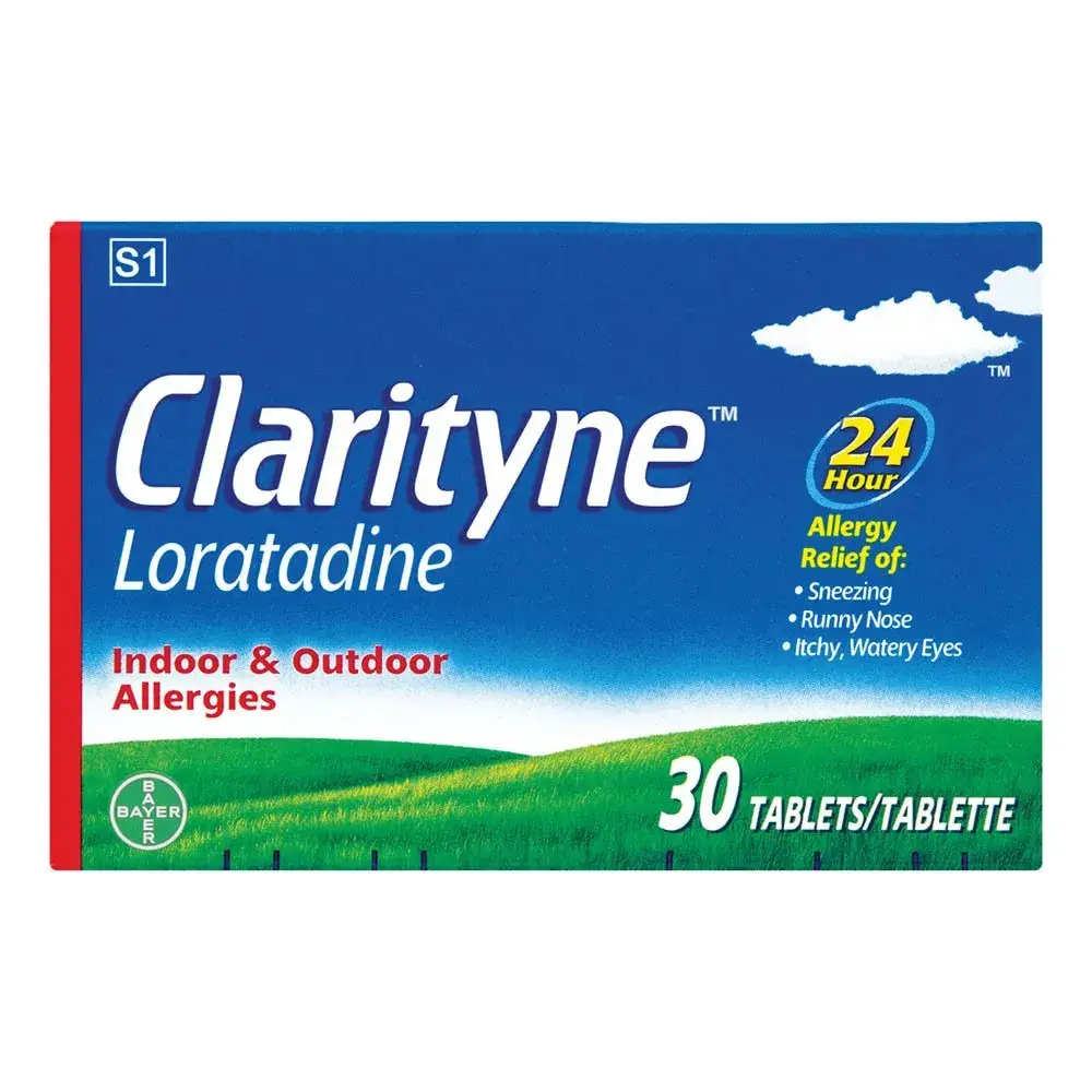 Front of Clarityne Loratadine 30 Tablets box