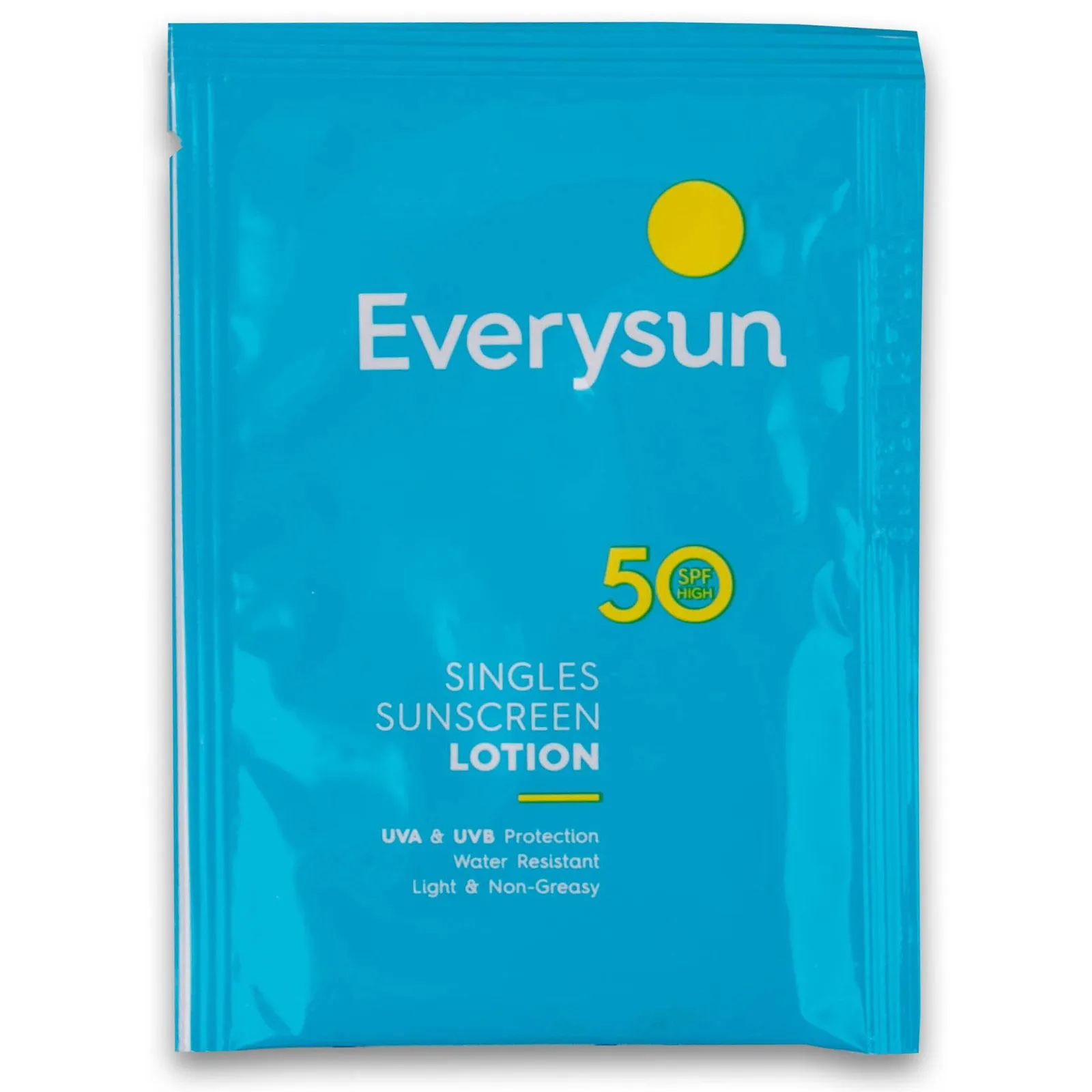Front of Everysun Singles Sunscreen Lotion SPF50 10ml sachet