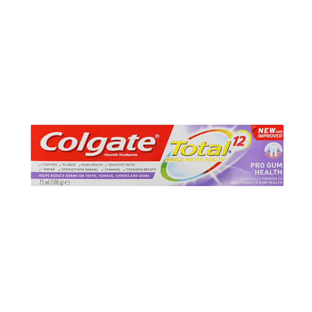 Front of Colgate Total 12 Pro Gum Health Toothpaste 75ml carton