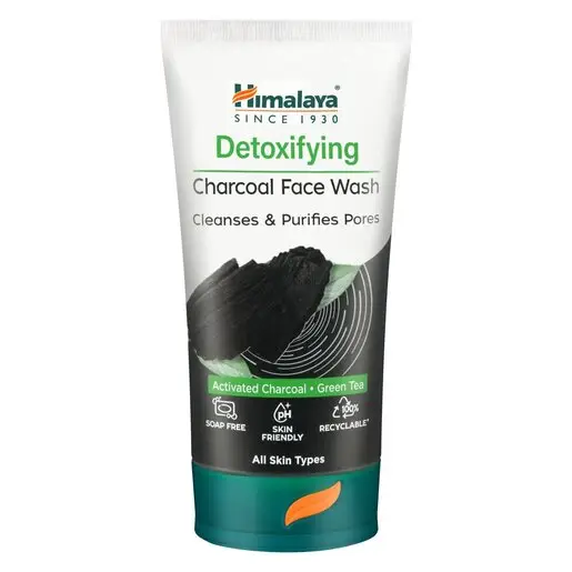 Front of Himalaya Detoxifying Charcoal Face Wash 150 ml tube