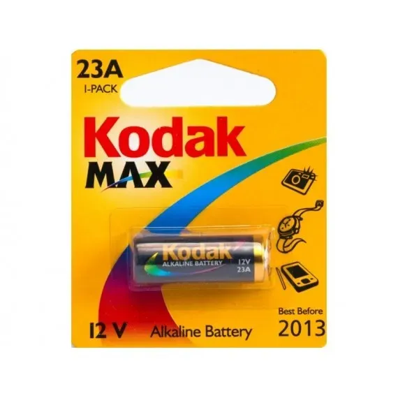 Front of Kodak MAX 23A Alkaline 12V Battery 1-pack blister pack