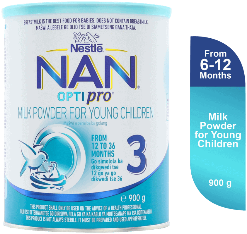 Front of Nestlé NAN OPTIPRO 3 Milk Powder for Young Children 900 g tin