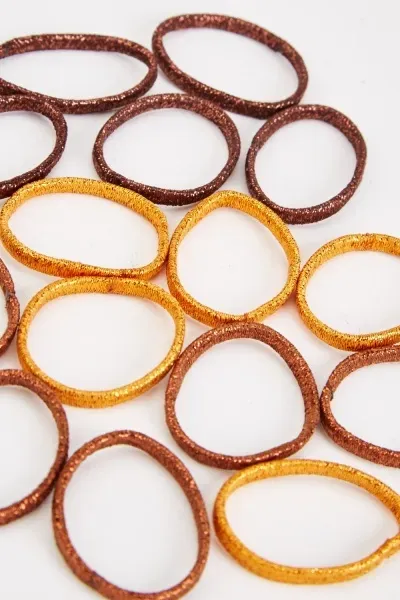 Loose brown and gold hair bands, WOW Hair Band pack of 15