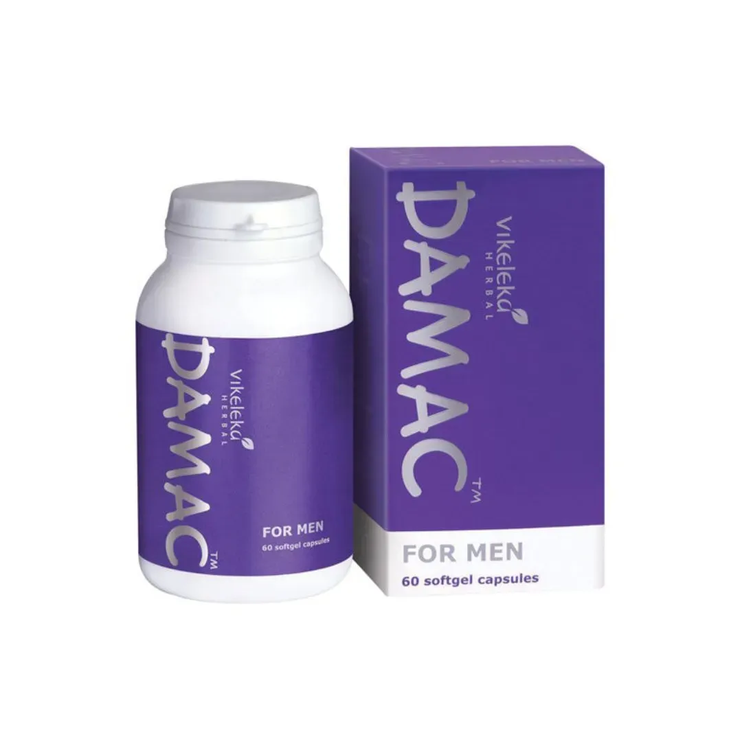 Vikeleka Herbal DAMAC For Men 60 softgel capsules bottle and box
