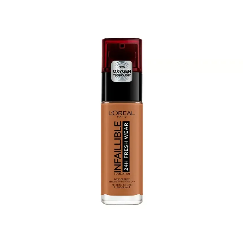 Front of L'Oréal Paris Infaillible 24H Fresh Wear Foundation bottle, 30 ml