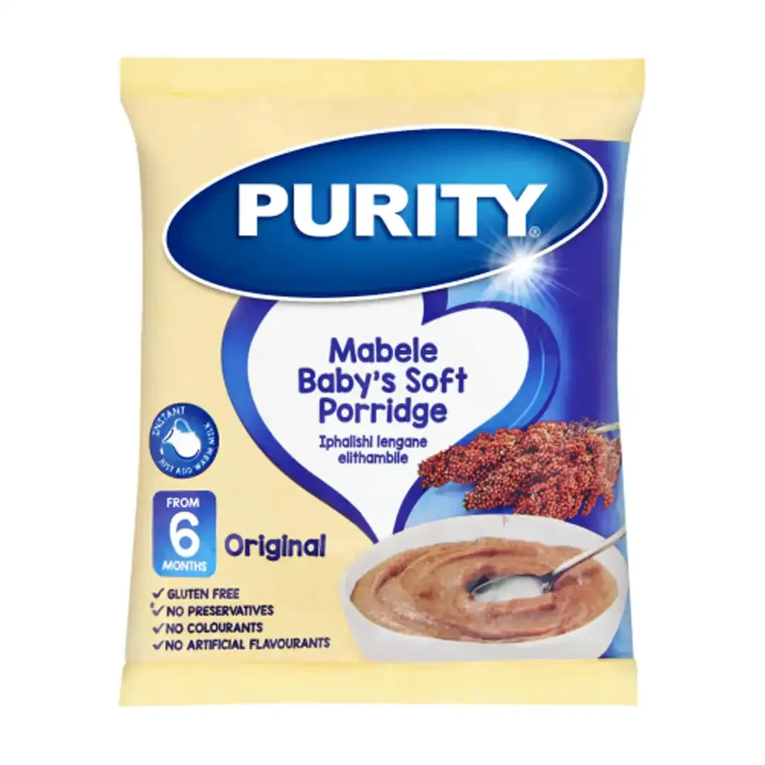 Front of Purity Mabele Baby's Soft Porridge Original 350g sachet