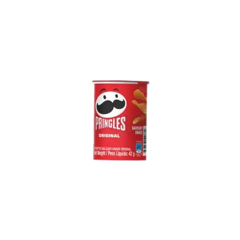 Angled view of Pringles Original 42g can