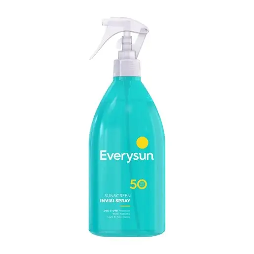 Front of Everysun Family Invisi Spray SPF50 300ml spray bottle