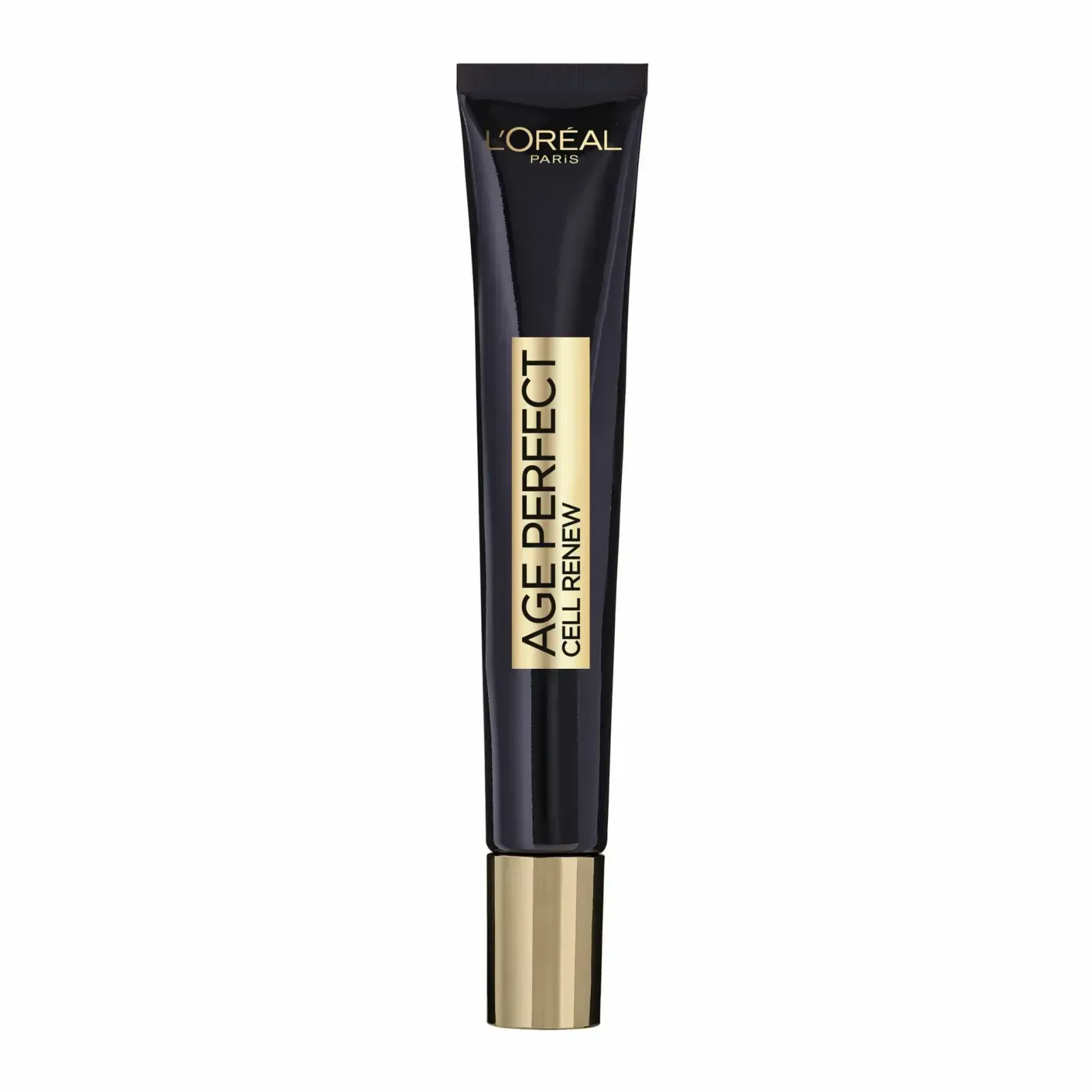 Front of L'Oréal Paris Age Perfect Cell Renew Eye Cream tube 15 ml, high resolution studio shot