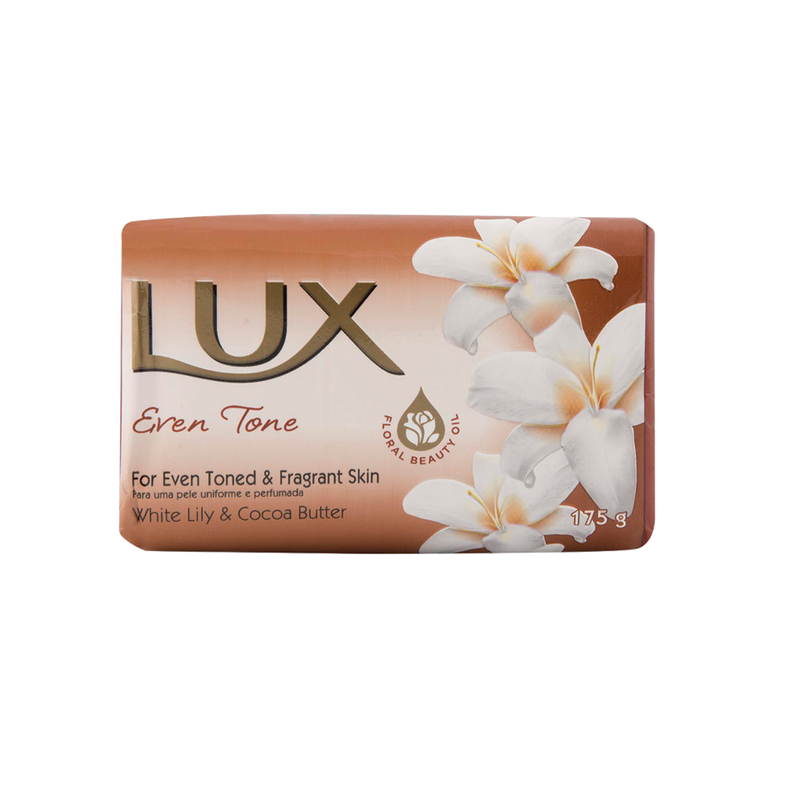 Front of Lux Even Tone White Lily & Cocoa Butter Bar Soap 175 g