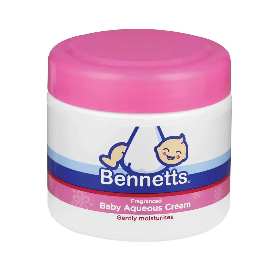 Front of Bennetts Fragranced Baby Aqueous Cream 350ml jar
