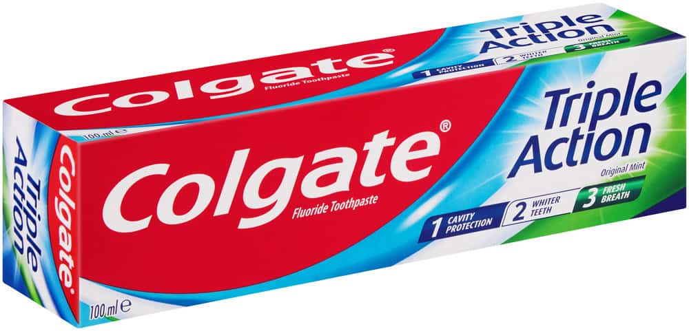 Colgate Triple Action Original Mint Fluoride Toothpaste 100ml