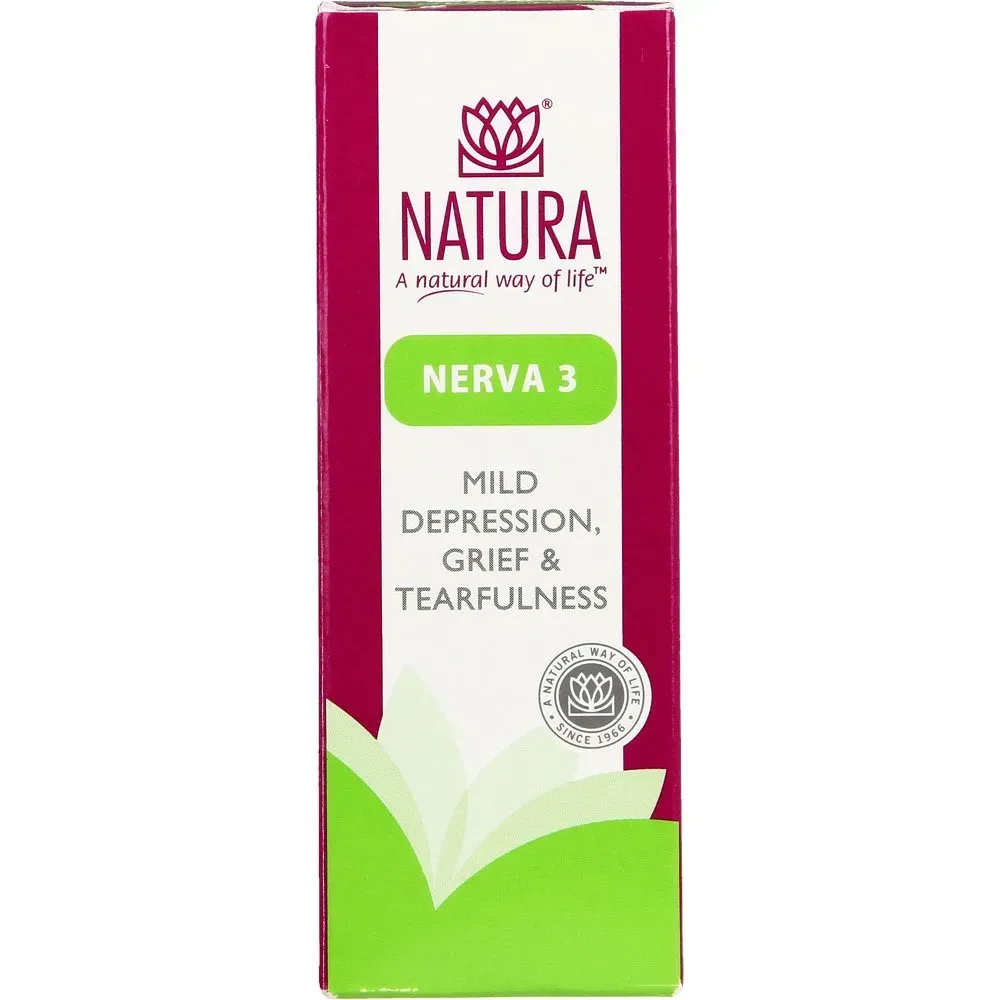 Front of Natura Nerva 3 Drops 25 ml box