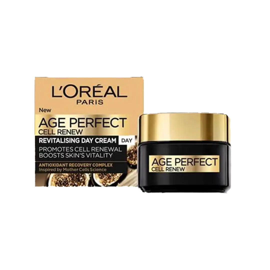 L'Oréal Paris Age Perfect Cell Renew Revitalising Day Cream jar and box 50 ml