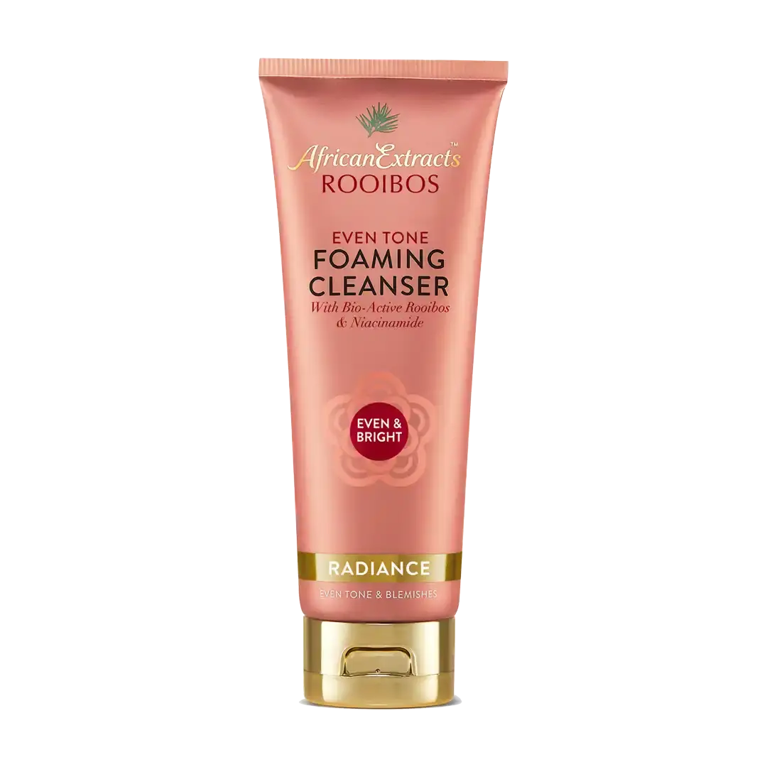 Front of African Extracts Rooibos Radiance Even Tone Foaming Cleanser 125 ml tube