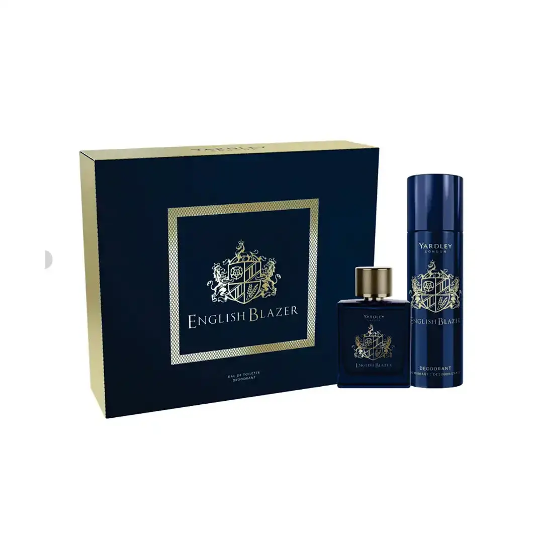 Yardley English Blazer EDT 50ml & Deodorant 125ml gift set box with bottle and can