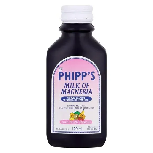 Front of Phipps Milk of Magnesia Tutti Frutti 100 ml bottle