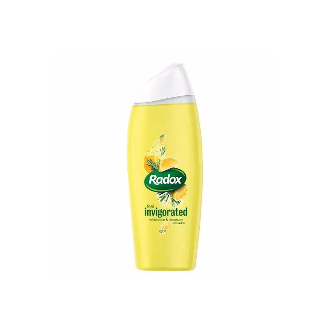 Front of Radox Feel Invigorated with Lemon & Rosemary Body Wash, 400ml