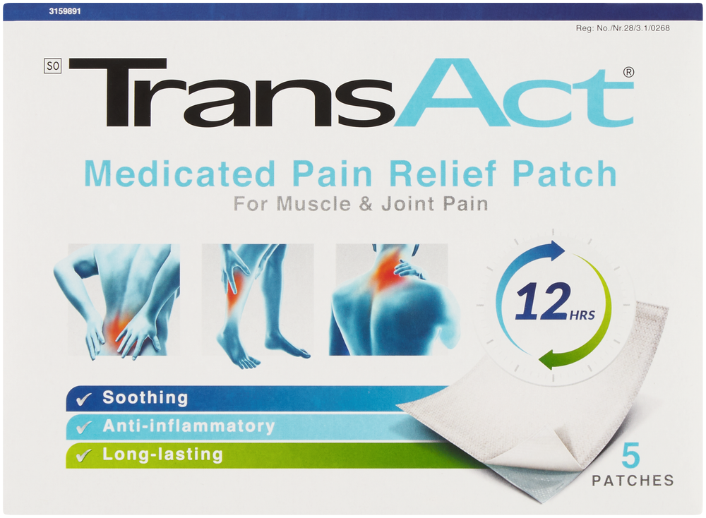 Transact Medicated Pain Relief Patch 5pk