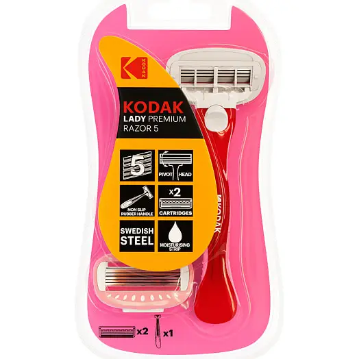 Front of Kodak Lady Premium Razor 5 blades pack