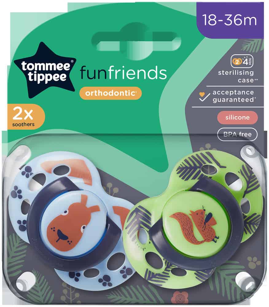 Tommee Tippee Fun Friends Orthodontic Soothers 2pk