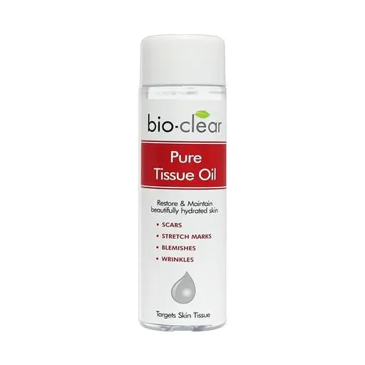 Front of Bio-Clear Pure Tissue Oil bottle