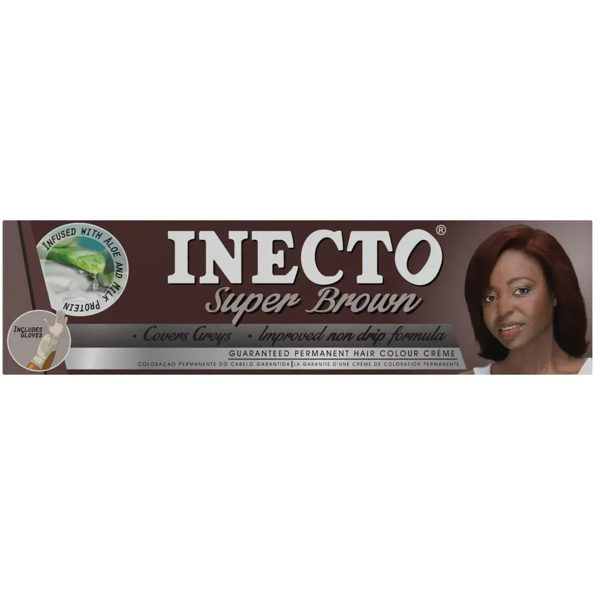 Front of Inecto Super Brown Permanent Hair Colour Créme 50 ml box
