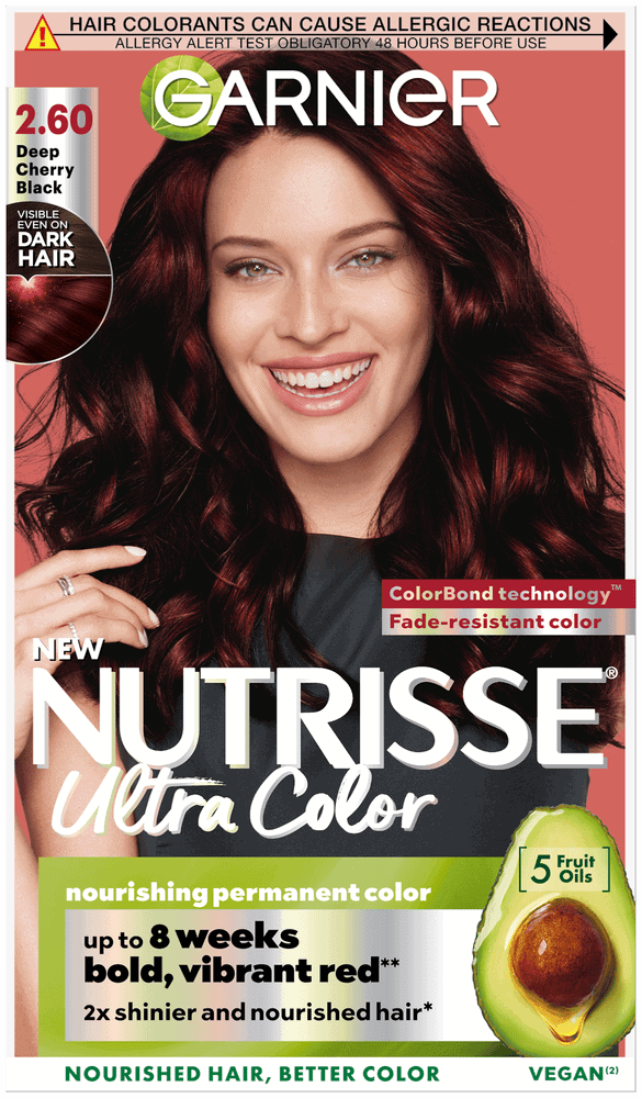 Garnier Nutrisse Ultra Color Deep Cherry Black Permanent Hair Colour 1s