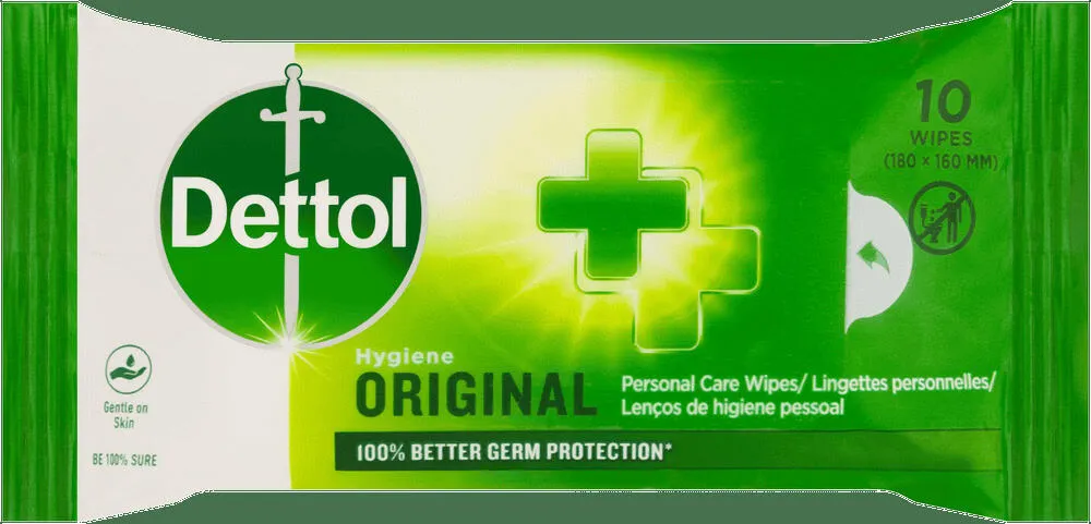 Dettol Original Hygiene Personal Care Wipes 10pk