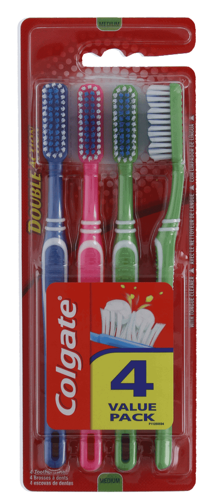Colgate Double Action Medium Toothbrush 4s