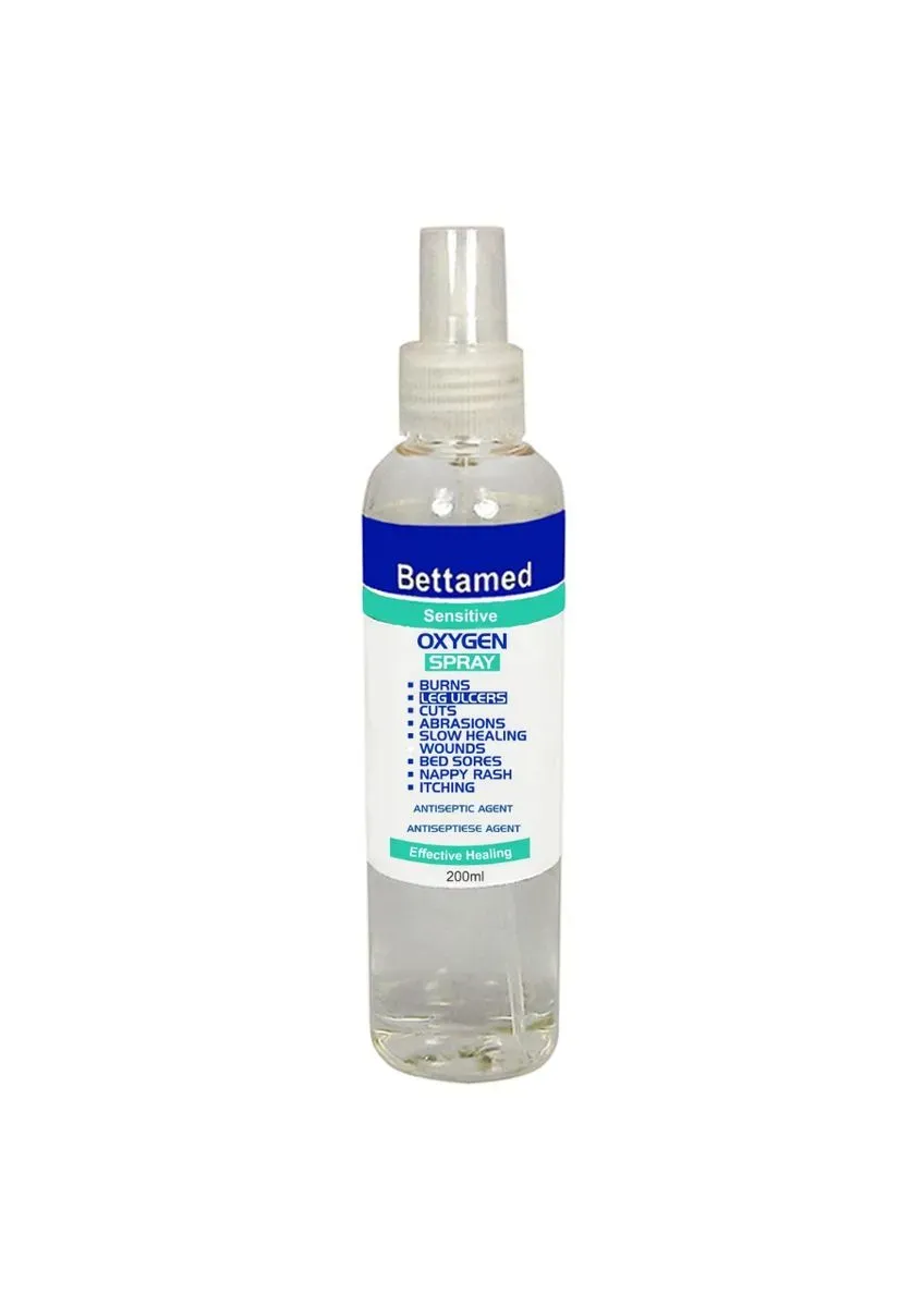 Front of Bettamed Sensitive Oxygen Spray 200ml bottle