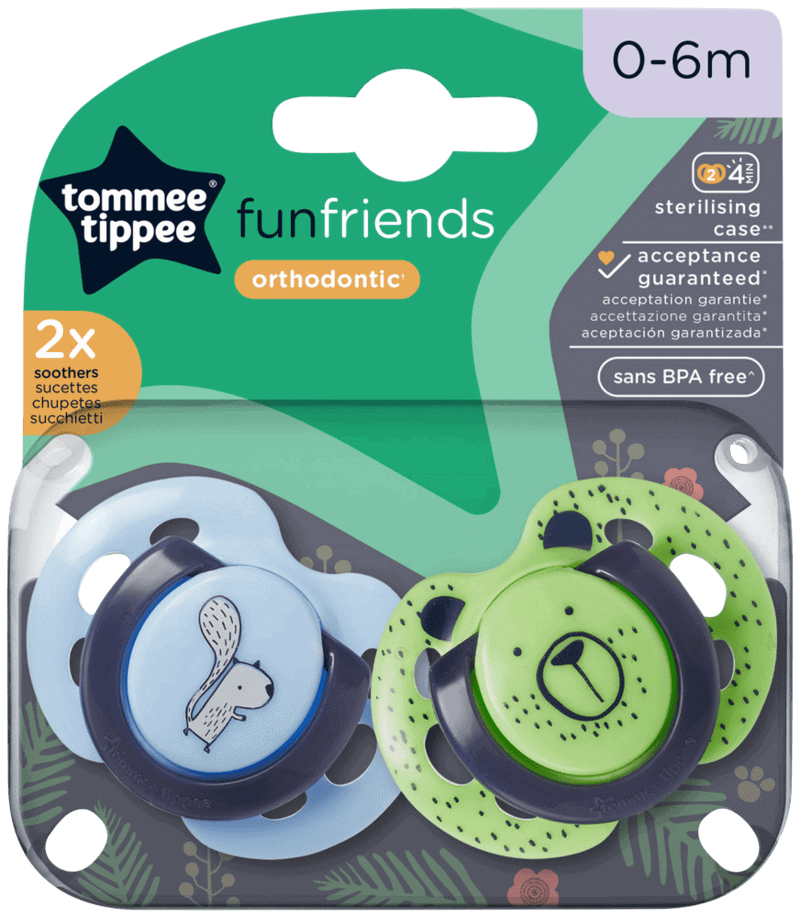Tommee Tippee Fun Friends Orthodontic Soothers 2pk
