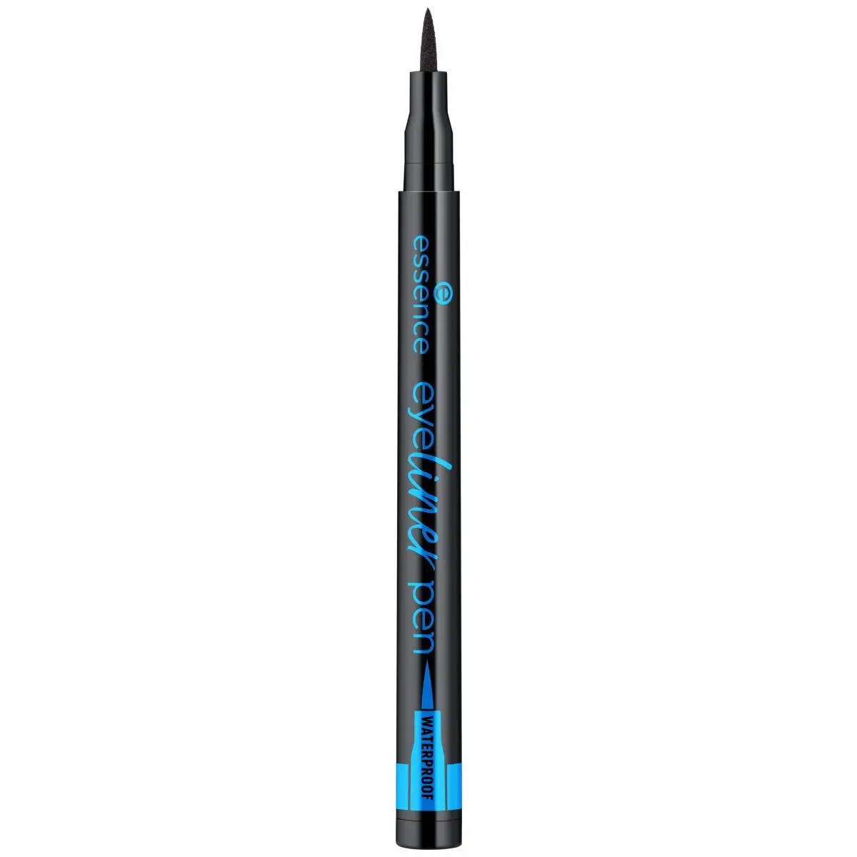 Front view of Essence Eyeliner Pen Waterproof 01, cap off with tip exposed
