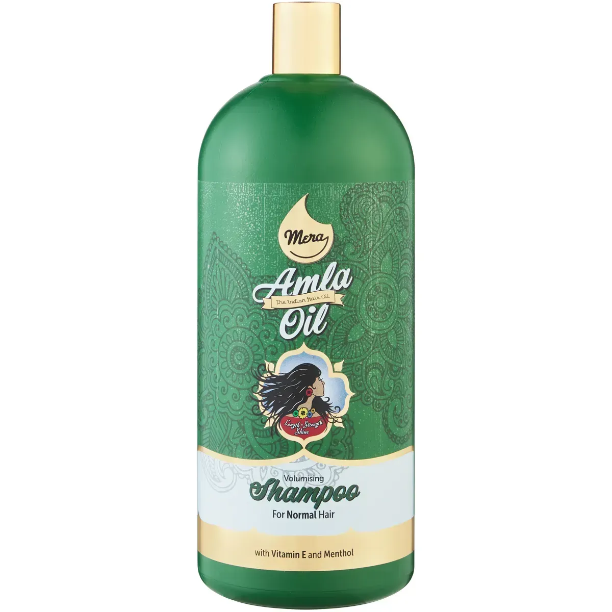 Front of Amla Mera Volumising Shampoo 1L bottle