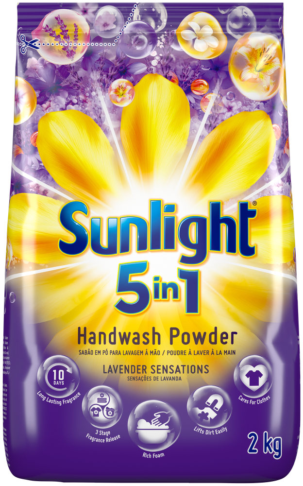 Sunlight Lavender Fragrance 5-in-1 Hand Washing Powder Detergent 2kg