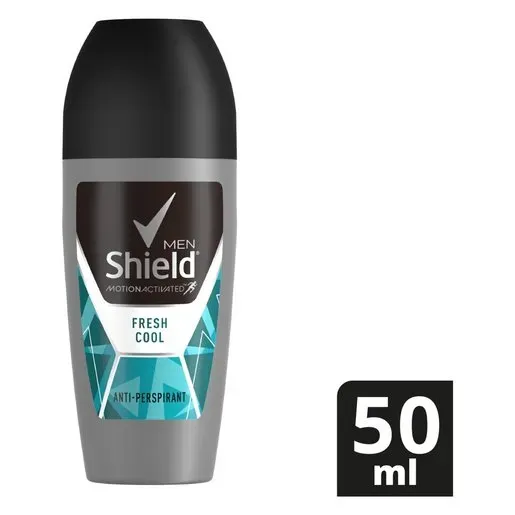 Front of Shield Men Fresh Cool 72H Anti-Perspirant roll-on 50 ml with pack size label
