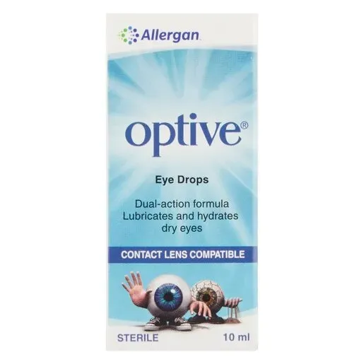 Front of Allergan Optive Eye Drops 10 ml box