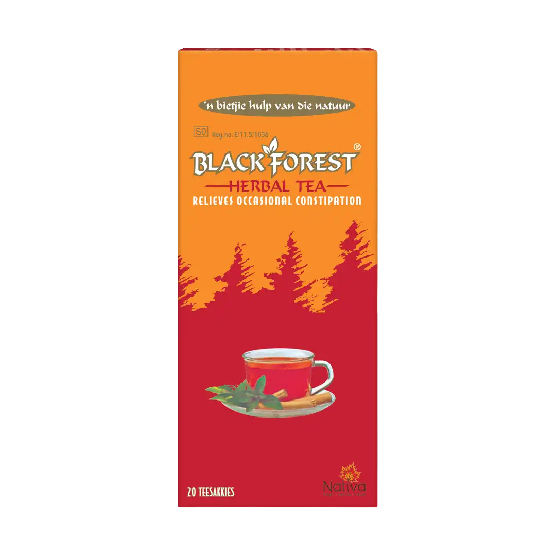 Front of Nativa Black Forest Herbal Tea 20 tea bags box